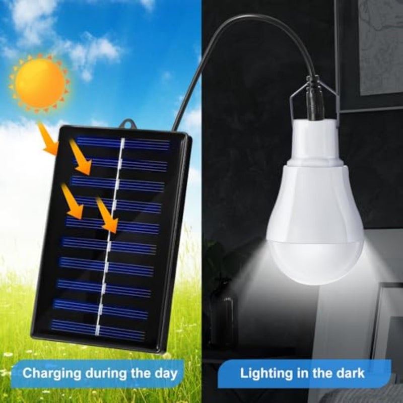 Solar Light Bulbs, Rechargeable Solar Powered Light, Waterproof Portable Emergency LED Bulb for Home Power Outage or Power Failure, Outdoor Camping Outdoor Shed Night Fishing Chicken Coop, 4Pcs - Image 5