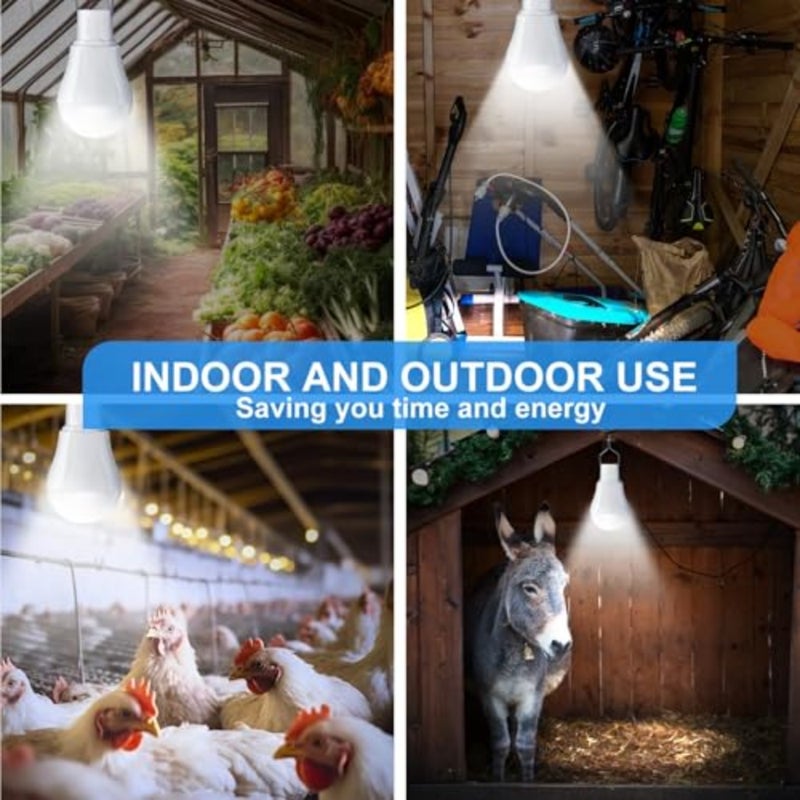 Solar Light Bulbs, Rechargeable Solar Powered Light, Waterproof Portable Emergency LED Bulb for Home Power Outage or Power Failure, Outdoor Camping Outdoor Shed Night Fishing Chicken Coop, 4Pcs - Image 2