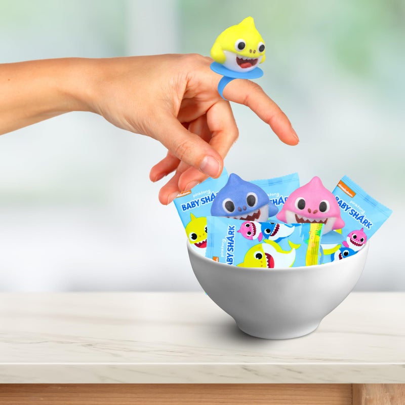 Imaginings 3 Baby Shark Lollipop Rings, Individually Wrapped Birthday Party Favors, Character Shaped Assorted Fruit Flavored Lollipops, Candy Goody Bag Fillers, 18 Rings - Image 5