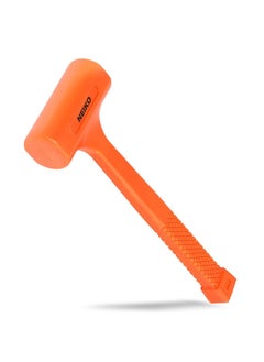 Neiko 02847A 2 Lb Dead Blow Hammer Neon Orange Unibody Molded Checkered Grip Spark And Rebound Resistant  - Image 1