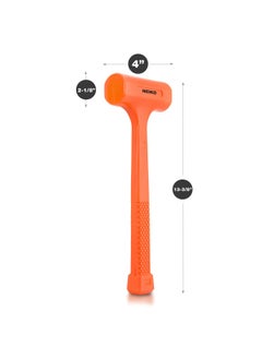 Neiko 02847A 2 Lb Dead Blow Hammer Neon Orange Unibody Molded Checkered Grip Spark And Rebound Resistant  - Image 3