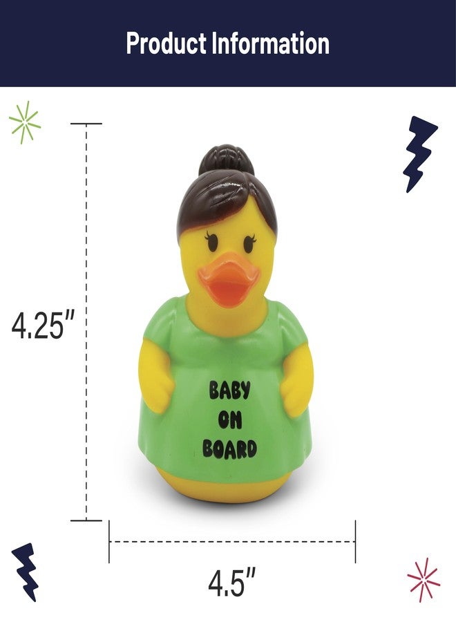 Goofballs “Baby on Board” Rubber Duck - Funny Pregnant Duck Novelty Bath Toy - 4.25" Tall x 4.5" Wide Squeaky Rubber Duck, Gag Gift, Jeep, Desk Toy - Baby on Board - Image 2