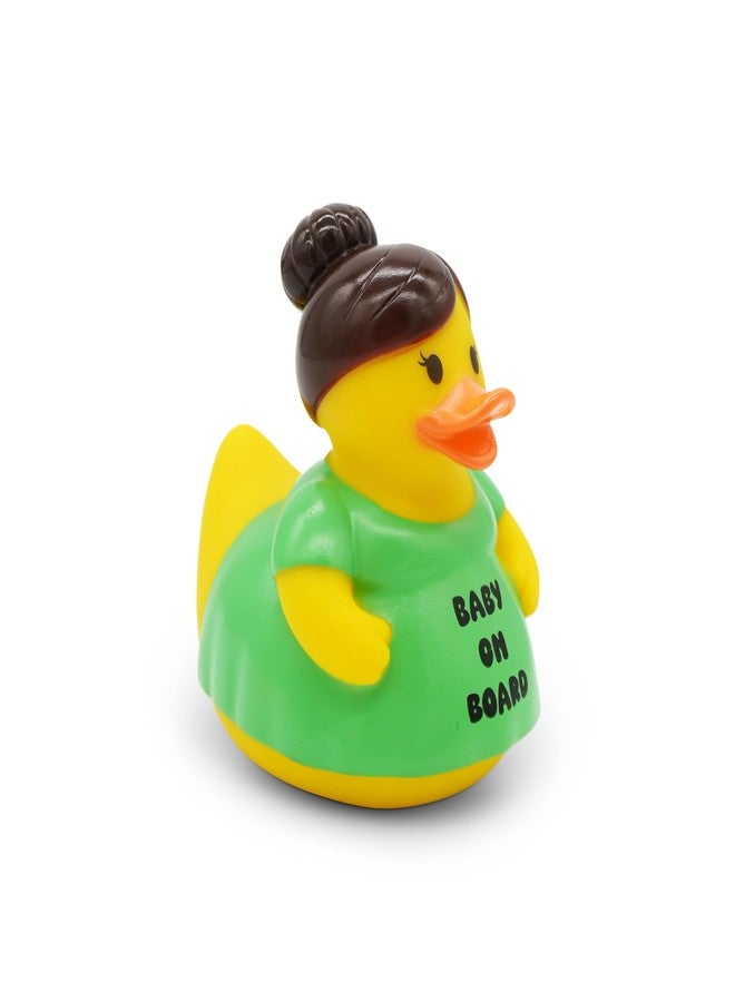Goofballs “Baby on Board” Rubber Duck - Funny Pregnant Duck Novelty Bath Toy - 4.25" Tall x 4.5" Wide Squeaky Rubber Duck, Gag Gift, Jeep, Desk Toy - Baby on Board - Image 4