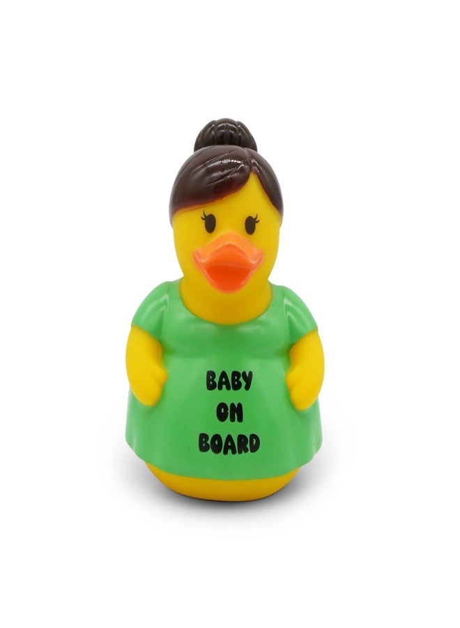 Goofballs “Baby on Board” Rubber Duck - Funny Pregnant Duck Novelty Bath Toy - 4.25" Tall x 4.5" Wide Squeaky Rubber Duck, Gag Gift, Jeep, Desk Toy - Baby on Board - Image 1