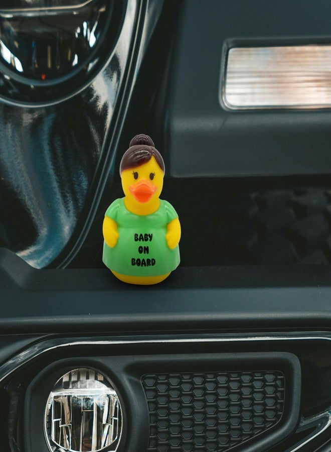 Goofballs “Baby on Board” Rubber Duck - Funny Pregnant Duck Novelty Bath Toy - 4.25" Tall x 4.5" Wide Squeaky Rubber Duck, Gag Gift, Jeep, Desk Toy - Baby on Board - Image 3