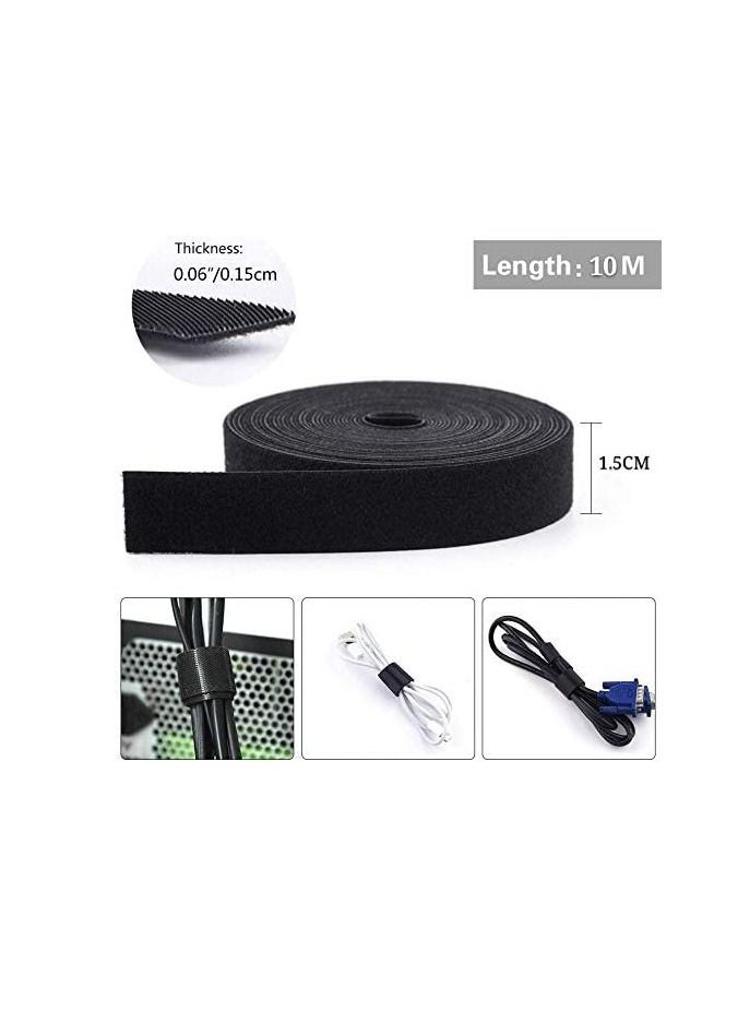 ECVV 10 Meter Reusable Fastening Tape 1 Roll, Double Side Cord Tie Strap for Organizer or Storage, Cable Organizer Wire Straps for Electronics Accessories  - Image 2