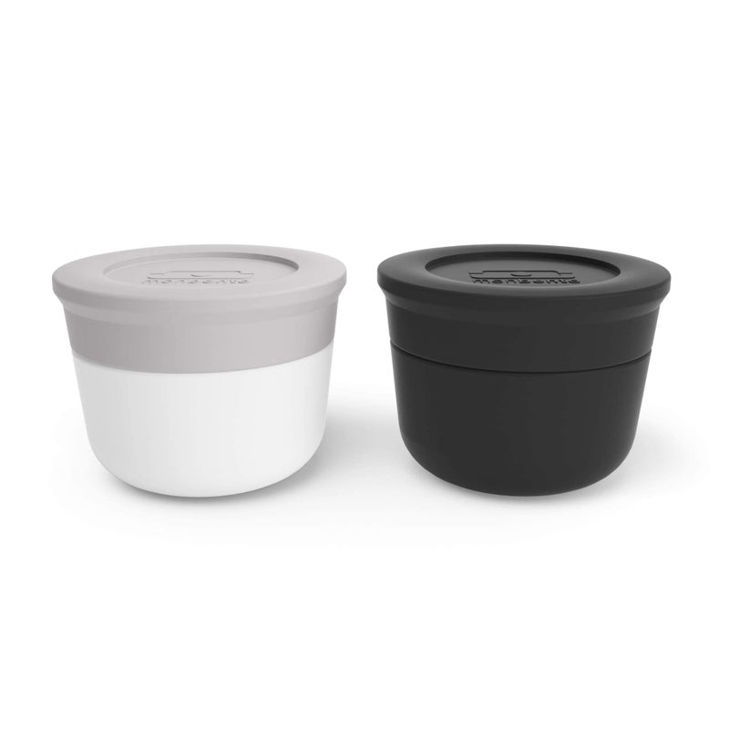 monbento - Lunch Box Sauce Containers MB Temple S Coton/Onyx - Tiny Leak-Proof Containers - Reusables - For Work Lunch Packing - Suitable for Bento Box MB Original & MB Square - Gray & Black - Image 4
