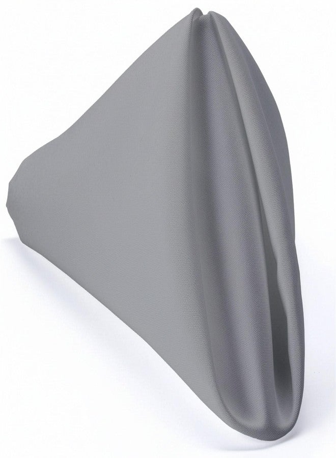 SKY BEDDINGS مناديل قماشية قطنية من سكاي بيدنجز - طقم مناديل عشاء رمادي فاتح مكون من 10 قطع (14 × 14 بوصة) مصنوعة من القطن بنسبة 100%، ماصة، قابلة للغسل وإعادة الاستخدام، مناسبة لعيد الشكر، العشاء، المطاعم، حفلات الزفاف والفنادق - Image 1