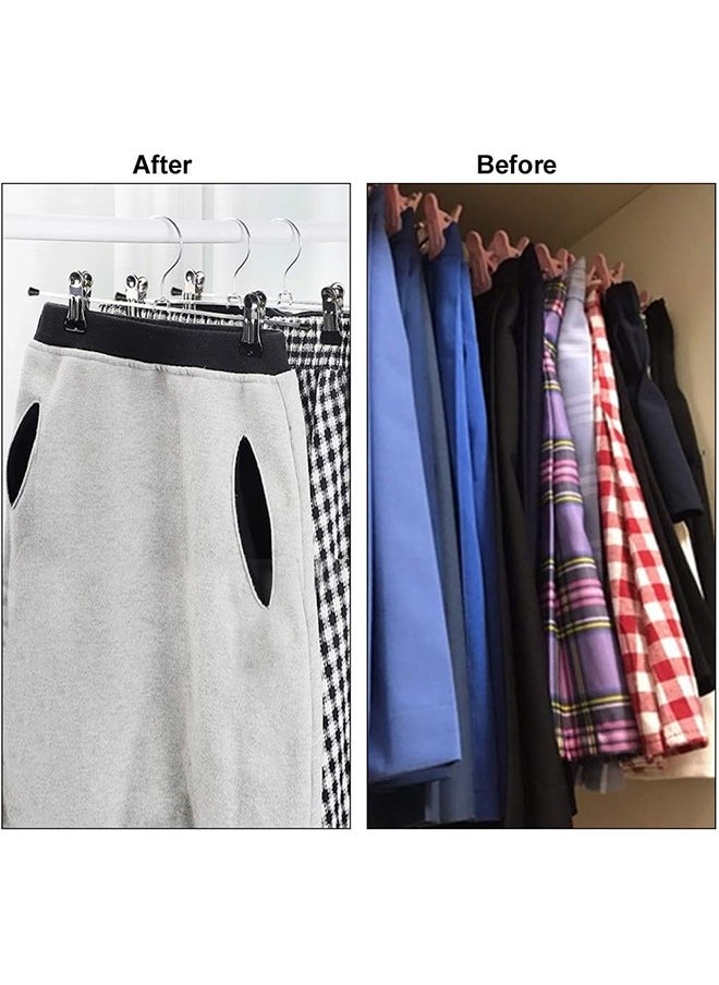 CityRiya-Long Pants Hangers Clothes Hangers Heavy Duty Skirt Hangers with Metal Clips Wooden Pant Hangers Jeans Hangers Clips Hook Hanger for Shorts Trousers Shirt Coat Suit Robe 20 Pack  - Image 5