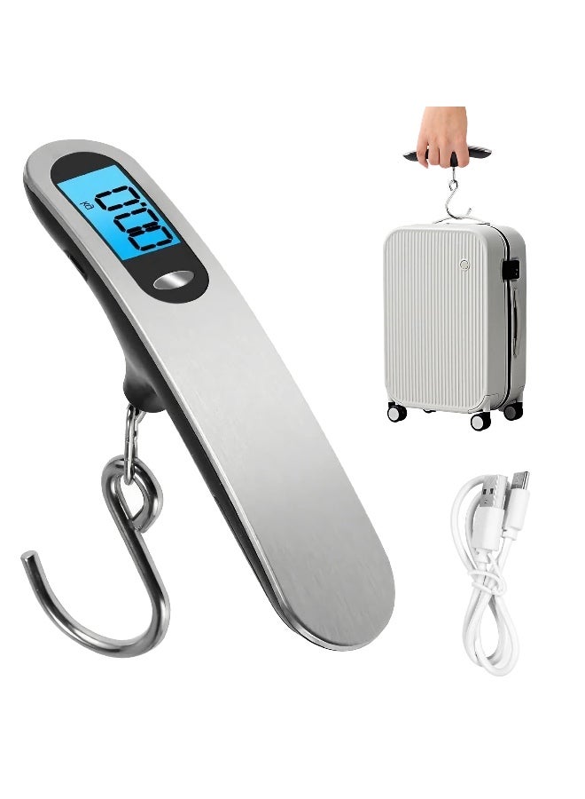 Chabeia Luggage Scale, New 2.0 Portable Digital Suitcase Weight Scale with USB Charging, 110 Lb/50kg Luggage Scale with Hook, Travel Scale for Travel, Household and Outdoor-Hook Style - Image 1