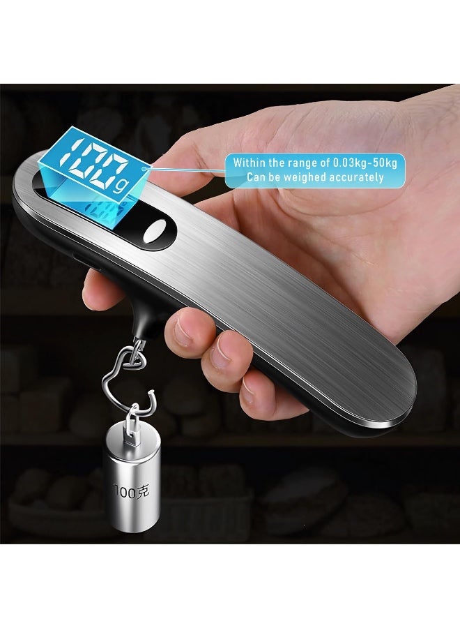 Chabeia Luggage Scale, New 2.0 Portable Digital Suitcase Weight Scale with USB Charging, 110 Lb/50kg Luggage Scale with Hook, Travel Scale for Travel, Household and Outdoor-Hook Style - Image 5