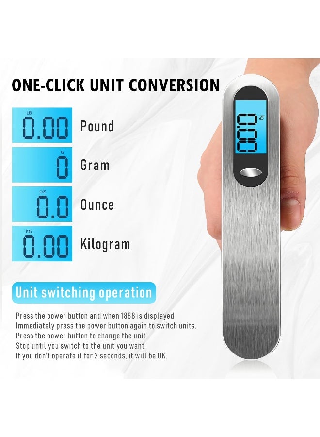 Chabeia Luggage Scale, New 2.0 Portable Digital Suitcase Weight Scale with USB Charging, 110 Lb/50kg Luggage Scale with Hook, Travel Scale for Travel, Household and Outdoor-Hook Style - Image 2