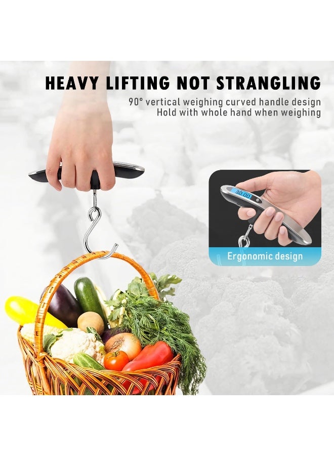 Chabeia Luggage Scale, New 2.0 Portable Digital Suitcase Weight Scale with USB Charging, 110 Lb/50kg Luggage Scale with Hook, Travel Scale for Travel, Household and Outdoor-Hook Style - Image 3