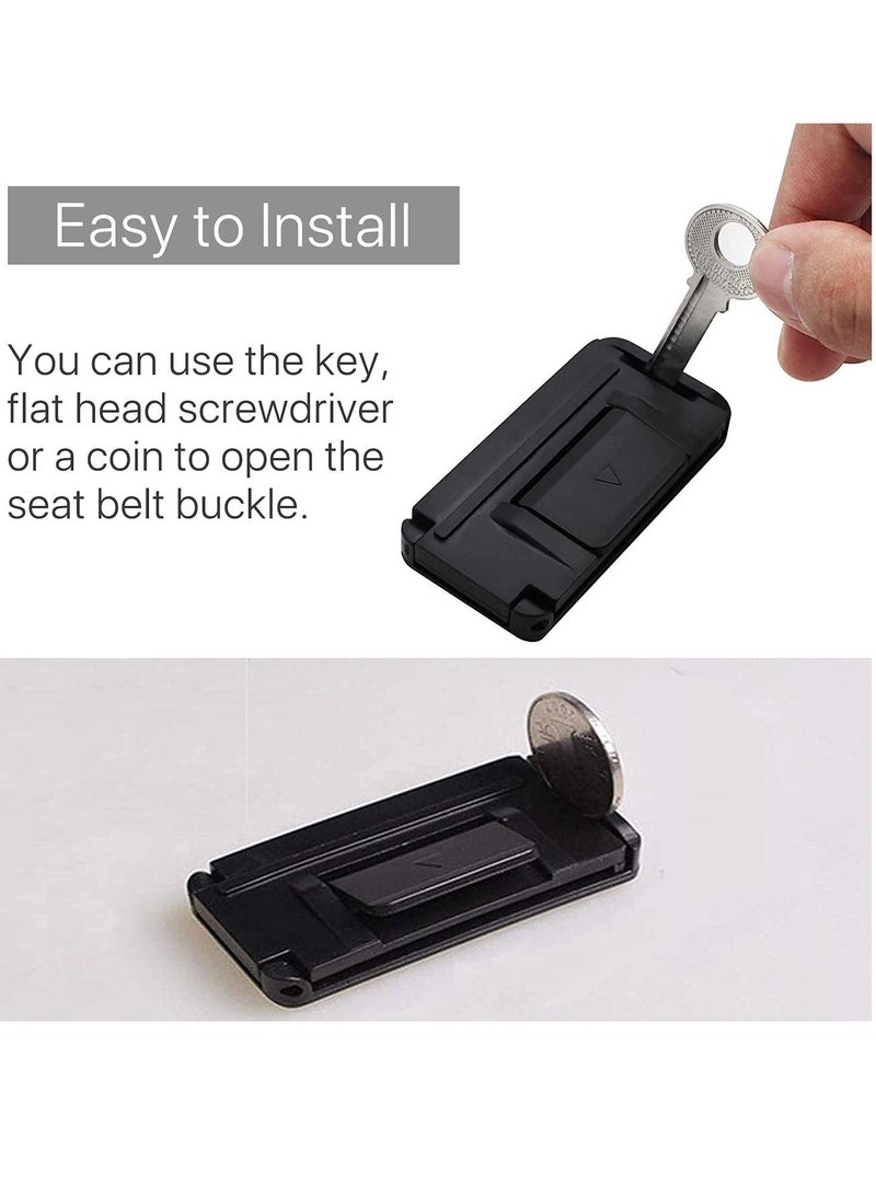 SYOSI Car Seat Belt Adjuster, Seatbelt Clips, Auto Car Seat Belt Stopper Clamp, Smart Adjust Seat Belts to Relax Shoulder Neck Tension While Driving (Silver) - Image 3