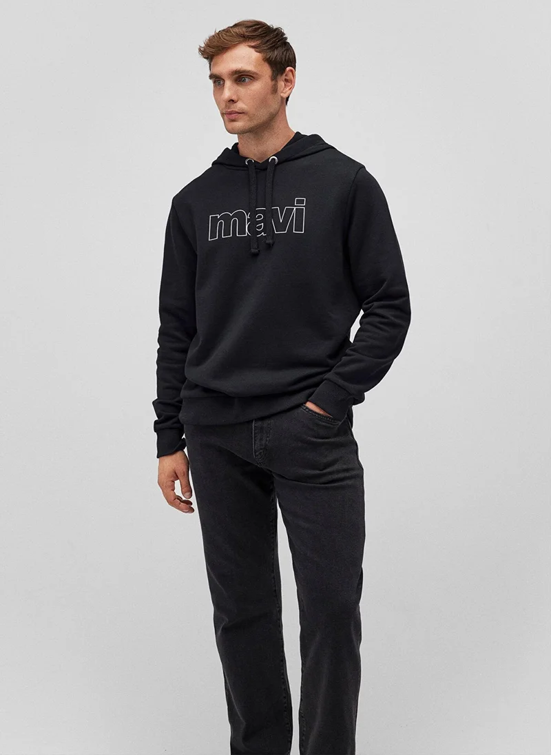 مافي MAVİ LOGO HOODIE Black