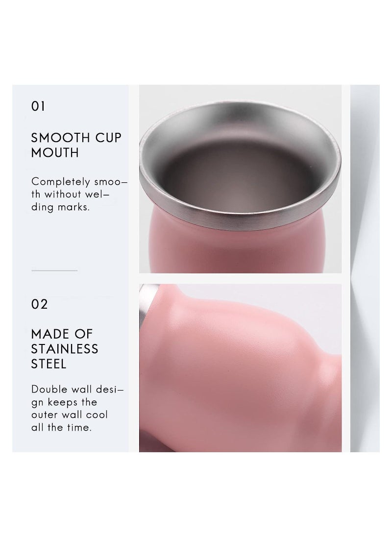 Yerba Mate Tea Cup 230 ml Pink Color Stainless Steel Double Walled Easy Wash Household Insulation Gourds for Loose Leaf Drinking with Bombilla Straw - pzsku/Z5F6E632E75C84F2CA10CZ/45/_/1687242528/af1ea8ea-4917-431d-8159-37f1be6111ce