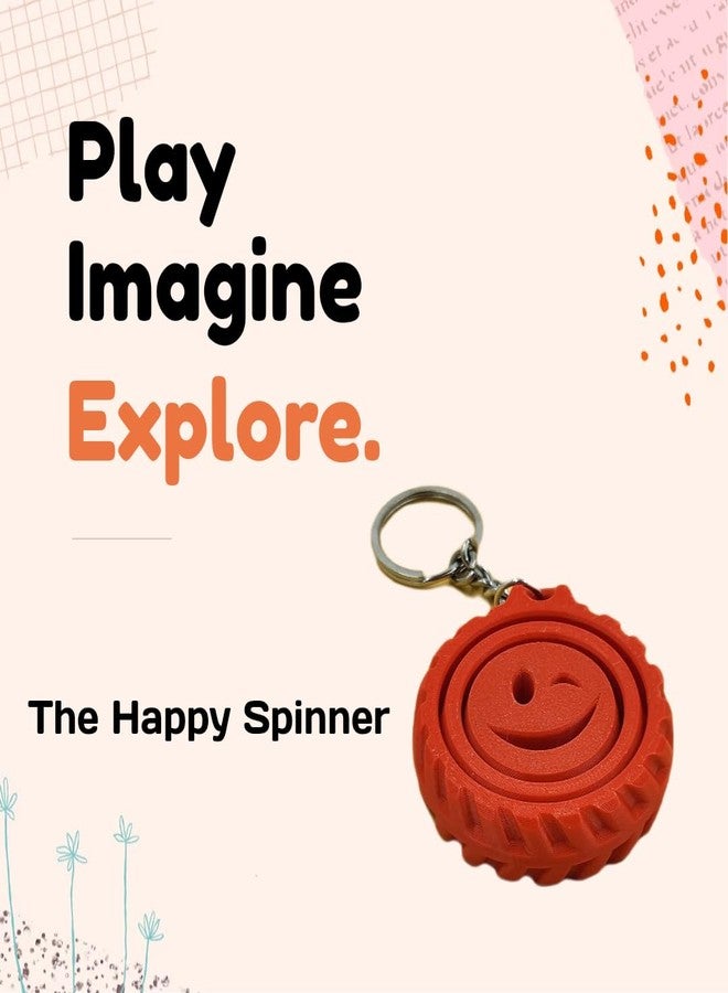 CUBIX3D Happy Spinner Fidget Keychain for Stress Relief & Focus - Image 3