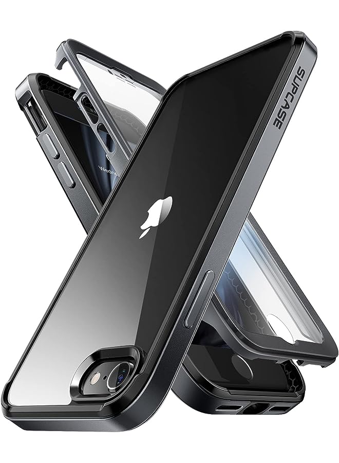 سوبكيس حافظة سلسلة Unicorn Beetle Edge XT لهاتف iPhone SE (2020/2022) /iPhone 7 /iPhone 8، حافظة حماية شفافة بإطار نحيف مع واقي شاشة مدمج (أسود) - Image 1