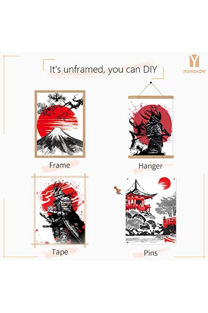 YUMKNOW Japanese Art Wall Decor - Unframed 11x14 Set of 6 - Image 3