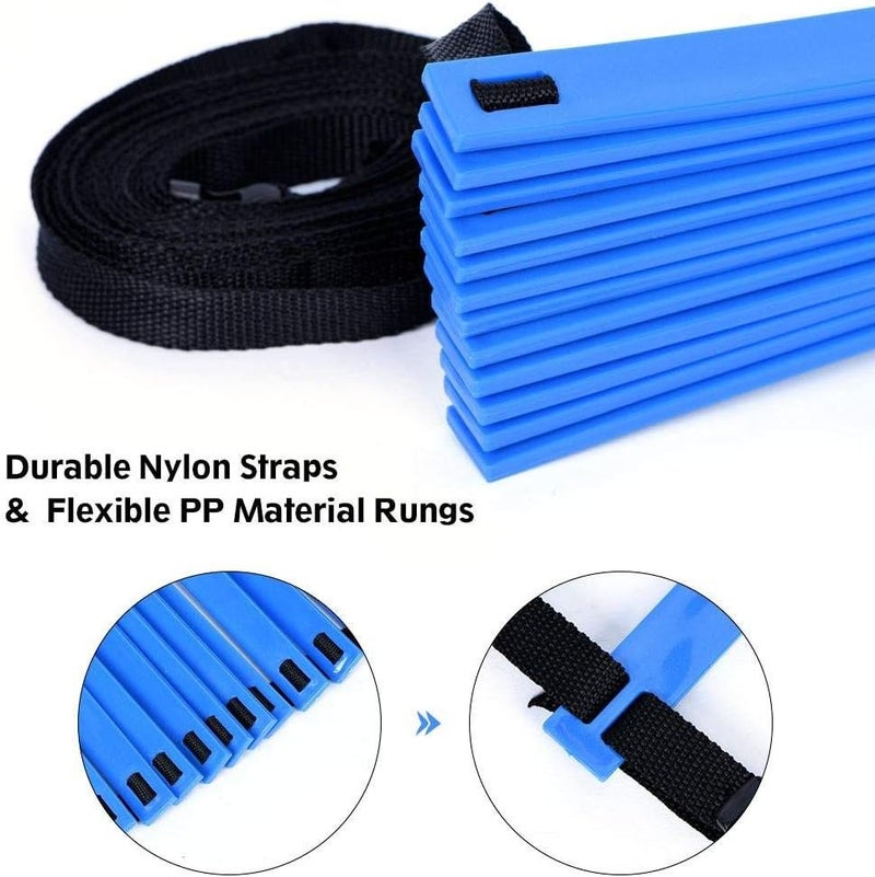 woobles Speed Agility Train Kit, 19Ft Speed Agility Ladder Set with Flat Ladder and 10pcs Disc Cones for Athletic Fitness Training (Blue) - Image 3