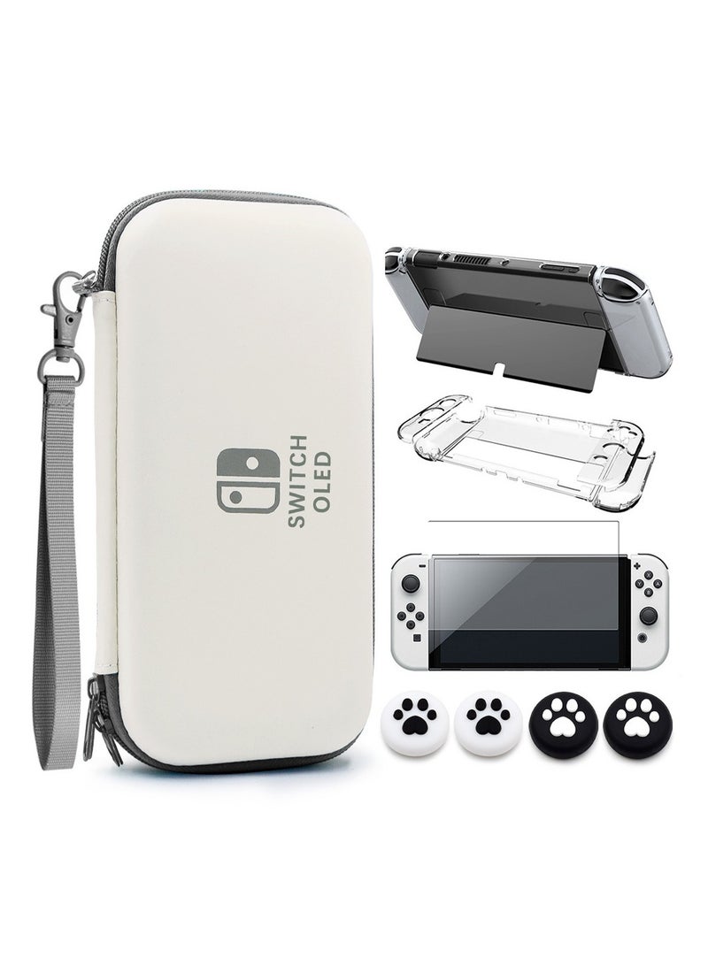 مجموعة حماية لجهاز Switch OLED. تتكون هذه المجموعة من كيس تخزين لموضوع الجهاز Switch OLED، قناع حماي، وغشاء صلب للشاشة. - Image 1