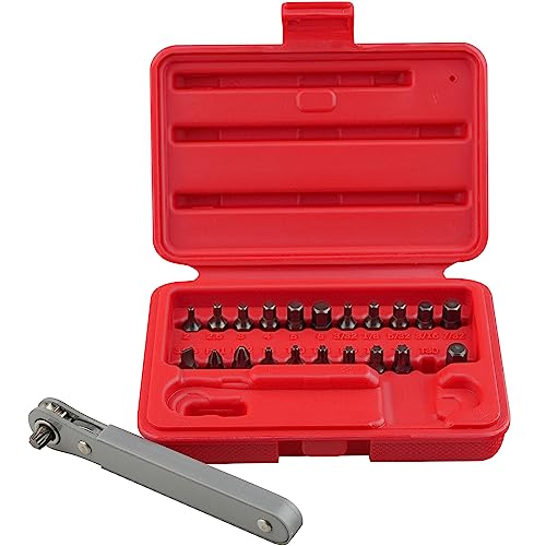 KAIFNT K451 Ultra Low Profile Screwdriver Bit Set with Mini Ratchet Wrench, 1/4-Inch Drive, 23-Piece - Image 2