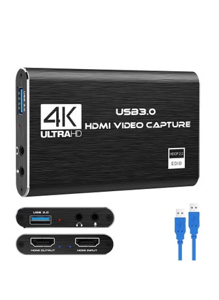 4K Video Capture Card, USB 3.0 1080P 60fps HDMI Audio Video Capture Device, Full HD 1080P for Game Recording, Live Streaming Broadcasting - pzsku/Z5F6EB495A6455D2D9ADFZ/45/_/1712315815/5e6efb7e-09a2-44d1-b920-49a1ddbe4723