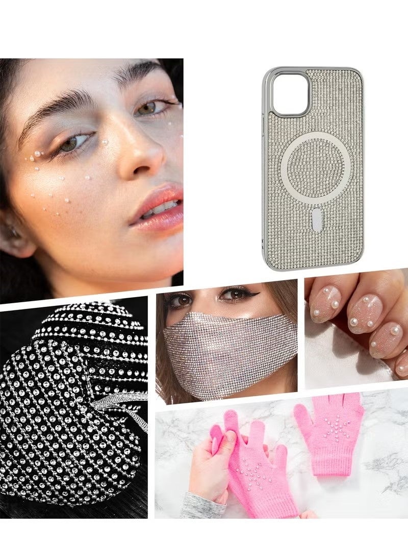 4 Sheets Self-Adhesive Pearl Stickers, Flat Back White Pearls in Mixed Sizes, Makeup & Nail Art DIY Craft Accessories for Festival, Phone, Frame Decoration (Beige) - Image 5