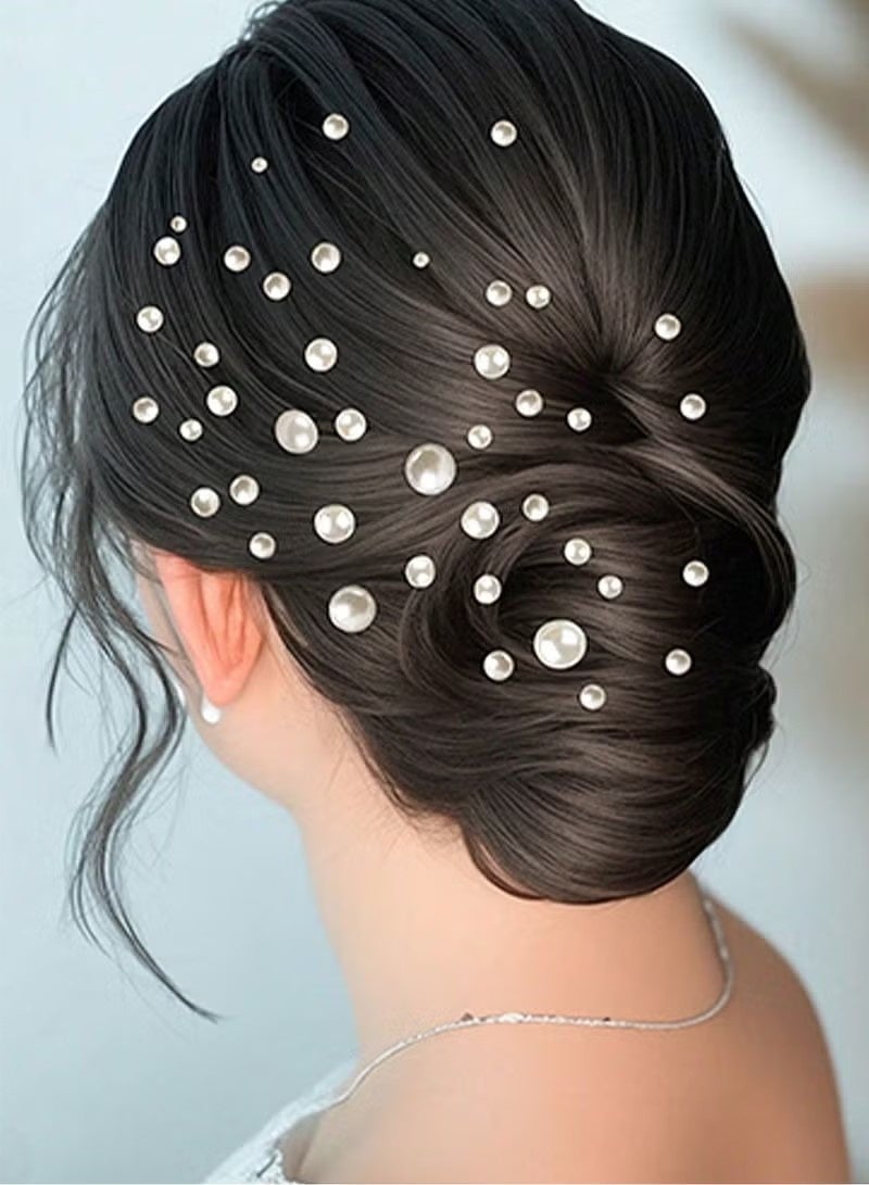 4 Sheets Self-Adhesive Pearl Stickers, Flat Back White Pearls in Mixed Sizes, Makeup & Nail Art DIY Craft Accessories for Festival, Phone, Frame Decoration (Beige) - Image 3