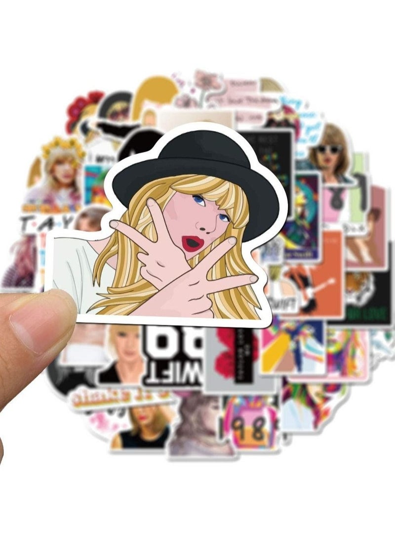 Captaintech Singer Taylor Stickers of 100 Vinyl Folklore Evermore Laptop Stickers for Laptops, Computers, Hydro Flasks, Skateboard, and Travel Case  - Image 2