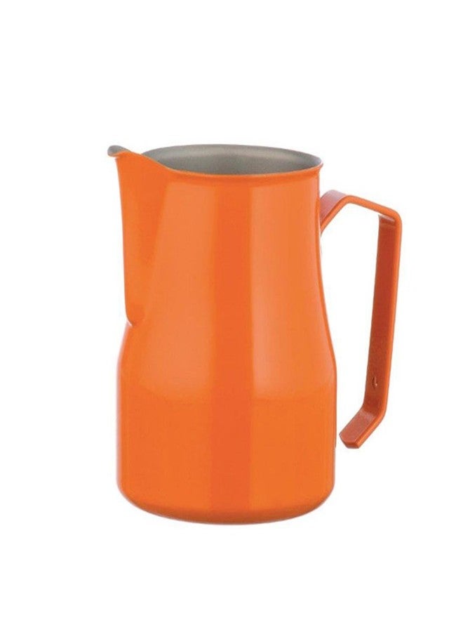 Motta Stainless Steel Professional Milk Pitcher, 17 fl. oz., Orange