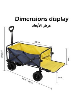 XiuWoo Folding Camping Cart and Camp Table, Detachable Alloy Desktop and Expansion Capacity,Multi-Purpose Outdoor Campsite Cart,Flexible Steering and Adjustable Handle,Large Capacity Suitable for Outdoor Cam  - Image 2