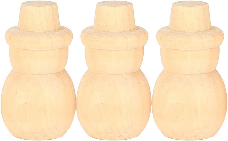 Wood Decorations Unfinished Wooden Peg, Solid Wood Ornaments Wooden Peg Dolls, Wood Crafts to Paint for DIY Arts and Crafts Snowman - Image 4