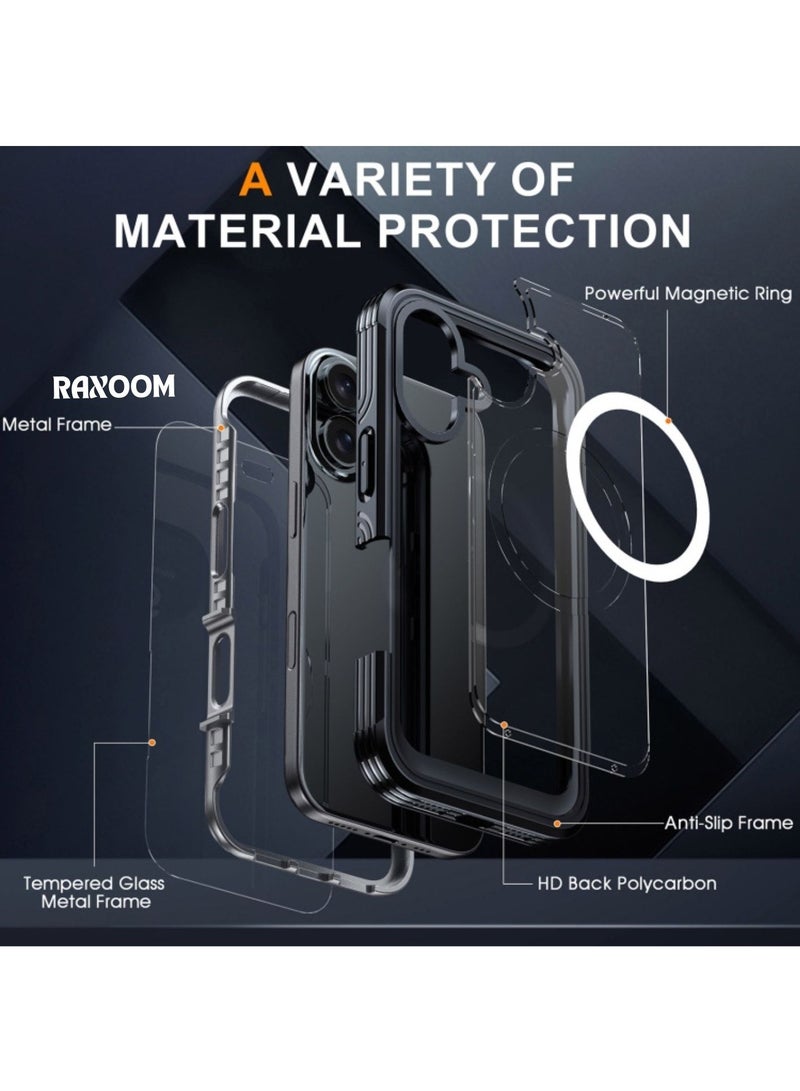 Raxoom iPhone 16 Premium Quality Magsafe with Red Pepper Tempered Glass MagSafe Phone Case(Sky Blue)  - Image 5