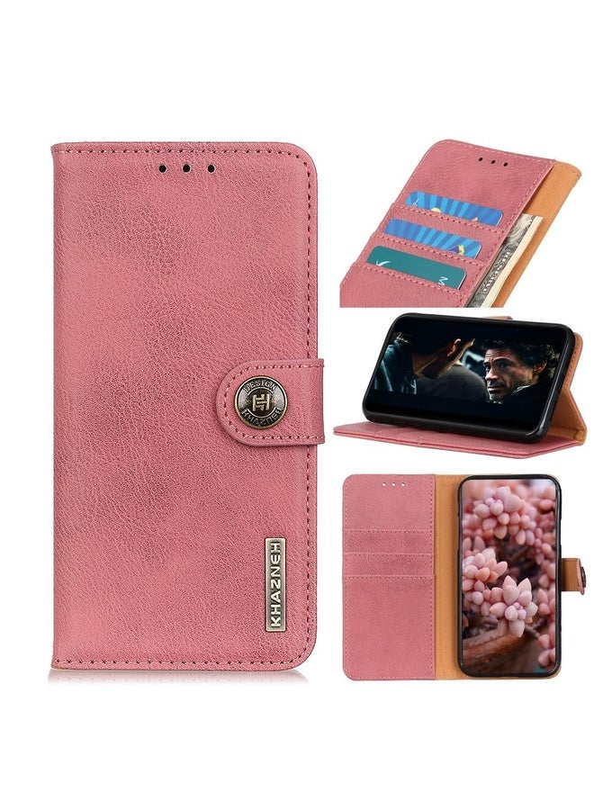 For Sony Xperia Ace II KHAZNEH Cowhide Texture Horizontal Flip Leather Case with Holder & Card Slots & Wallet(Pink)