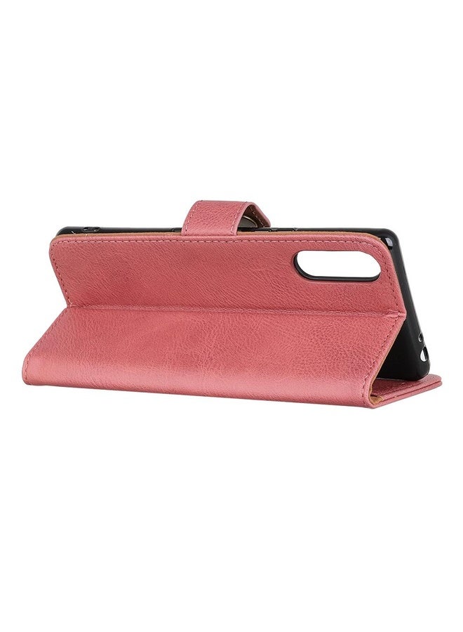 For Sony Xperia Ace II KHAZNEH Cowhide Texture Horizontal Flip Leather Case with Holder & Card Slots & Wallet(Pink)