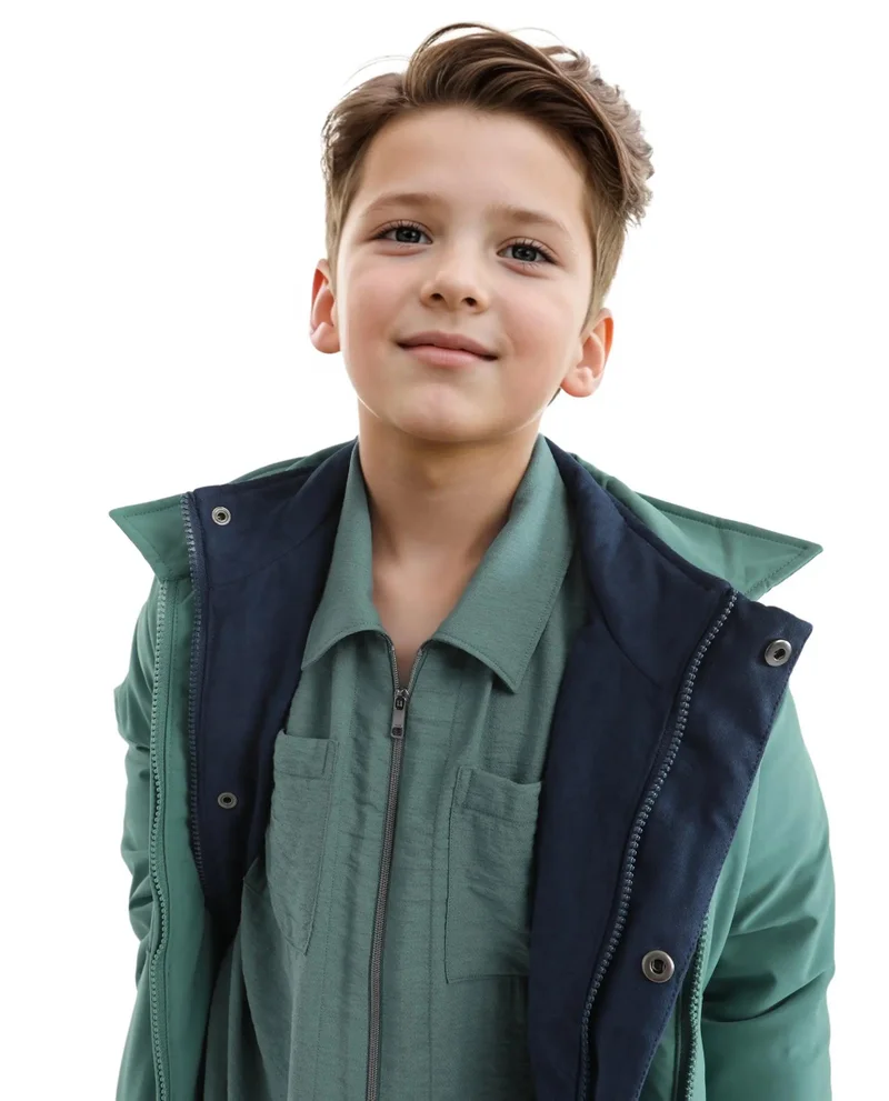 رير ونز Rare Ones Kids Cose Green Viscose Half Sleeve Solid Shirt