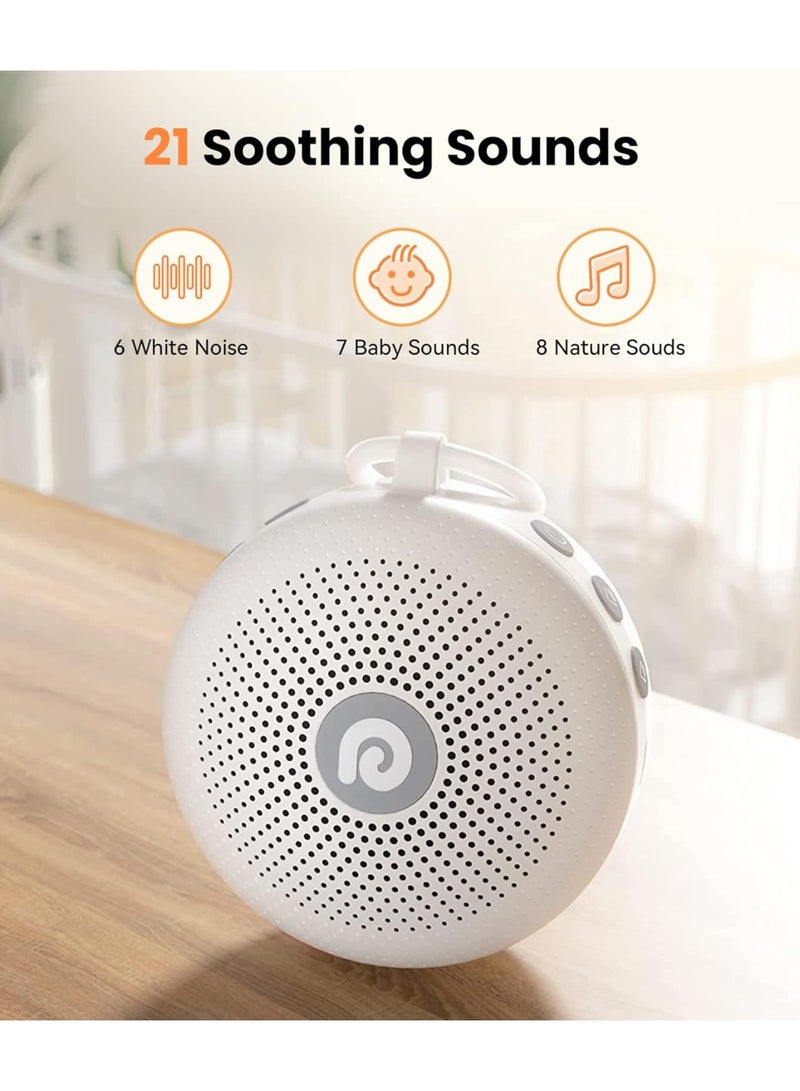 Dreamegg Portable Noise Machine for Baby Adult, Features Powerful Battery, 21 Soothing Sound, Noise Canceling for Office & Sleeping, Sound Therapy for Home, Travel, Registry Gift, Classic White - Image 4