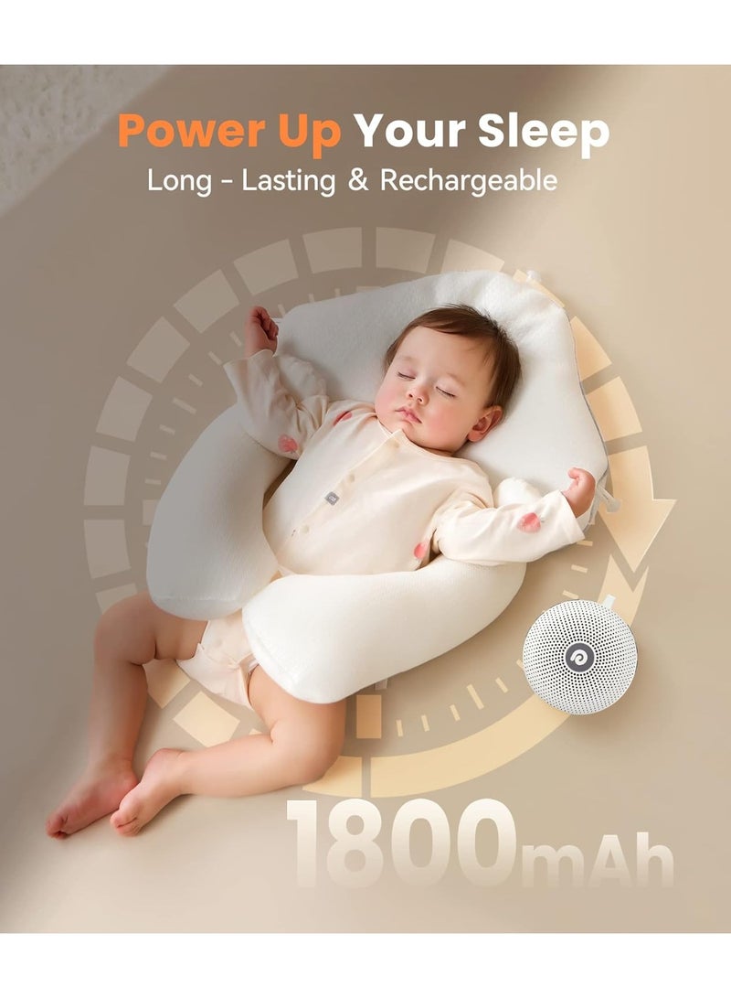 Dreamegg Portable Noise Machine for Baby Adult, Features Powerful Battery, 21 Soothing Sound, Noise Canceling for Office & Sleeping, Sound Therapy for Home, Travel, Registry Gift, Classic White - Image 3