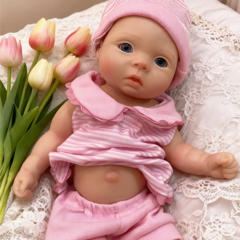 OtardDolls 10 Inch Silicone Baby Doll Girl Realistic Soft Body with Accessories - Image 3