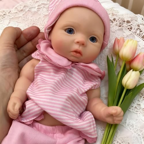 OtardDolls 10 Inch Silicone Baby Doll Girl Realistic Soft Body with Accessories - Image 5