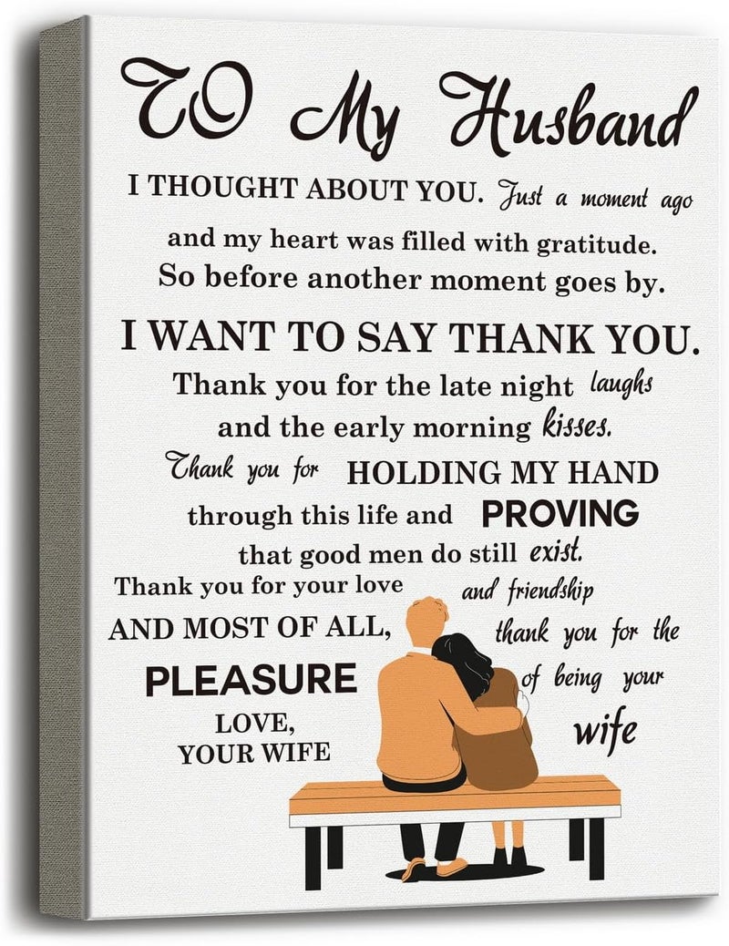 WKYAER Inspirational Canvas Wall Art for Husband - Image 1