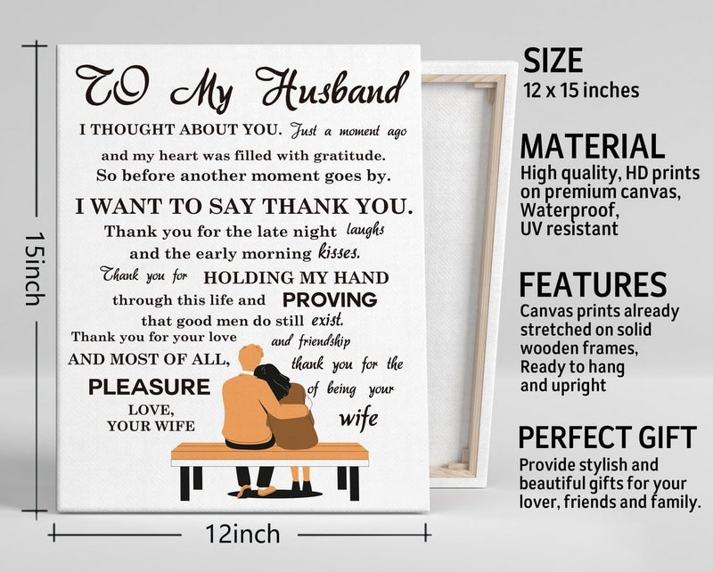 WKYAER Inspirational Canvas Wall Art for Husband - Image 3