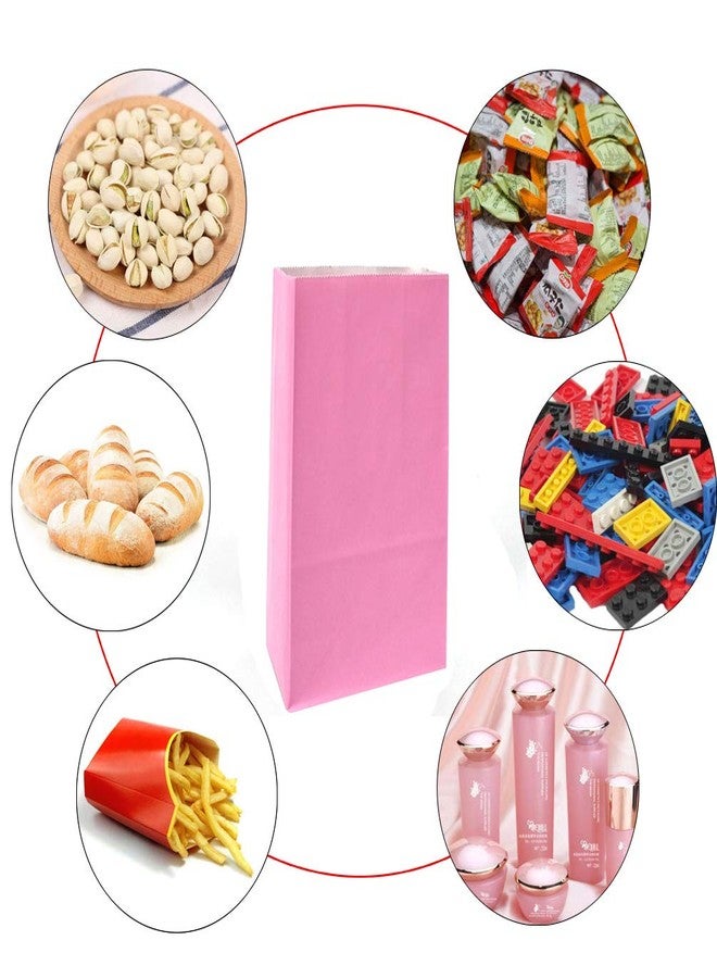 KEYYOOMY Mini Bright Color Paper Bags Pink Party Favor Bags Small Party Goodie Bag Paper Lunch Bag (Pink, 50 CT, 3.5 X 2.4 X 7.1 In - Image 4
