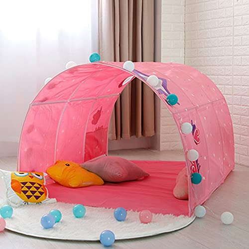 HI SUYI Children's Cabin Bed Tunnel Tent for 90-100cm in Width Loft Bed Bunk Tent,Fabric, Pink, Single - Image 4
