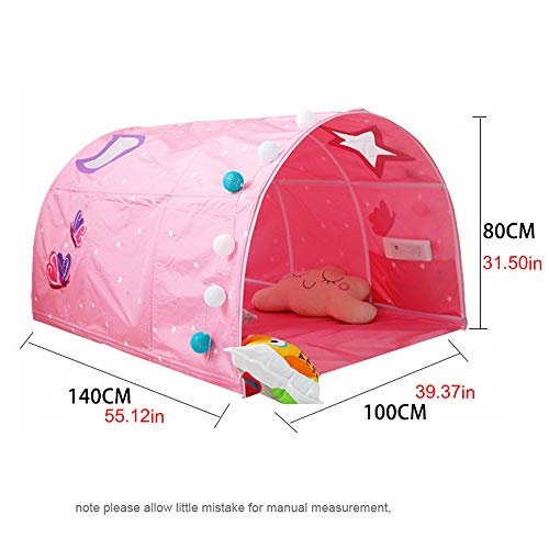 HI SUYI Children's Cabin Bed Tunnel Tent for 90-100cm in Width Loft Bed Bunk Tent,Fabric, Pink, Single - Image 5