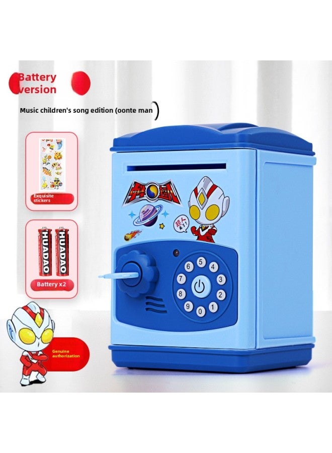 Children's Savings Piggy Bank Boys And Girls Password Box Large Capacity Can Be Stored For Boys And Astronauts-Color:Superman Bawang—4 Major Function Key Unlocking—battery Version  - Image 1