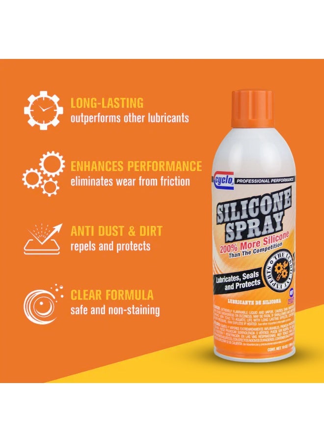 cyclo Silicone Spray Lubricant 2PCS 430ml Each Multi Purpose Clear Silicone Oil for Rubber Plastic Metal Vinyl Wood Anti Squeak Lubrication, Water Resistant Protection for Doors Windows Hinges Locks Seals Hoses Tools Automotive Household Industrial Use - Image 5