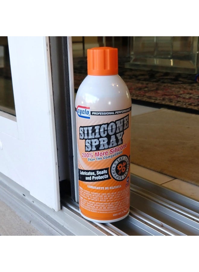cyclo Silicone Spray Lubricant 2PCS 430ml Each Multi Purpose Clear Silicone Oil for Rubber Plastic Metal Vinyl Wood Anti Squeak Lubrication, Water Resistant Protection for Doors Windows Hinges Locks Seals Hoses Tools Automotive Household Industrial Use - Image 3