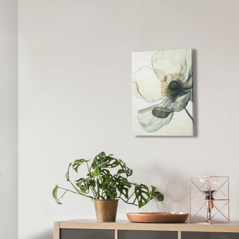 JolyWell Sage Green Wall Art, flower pictures wall decor, Minimalist Modern Gold Green Canvas Artwork Paintings, Boho aesthetic canvas wall art for bedroom Bathroom Living room Office Decorations,12"x16" - Image 5